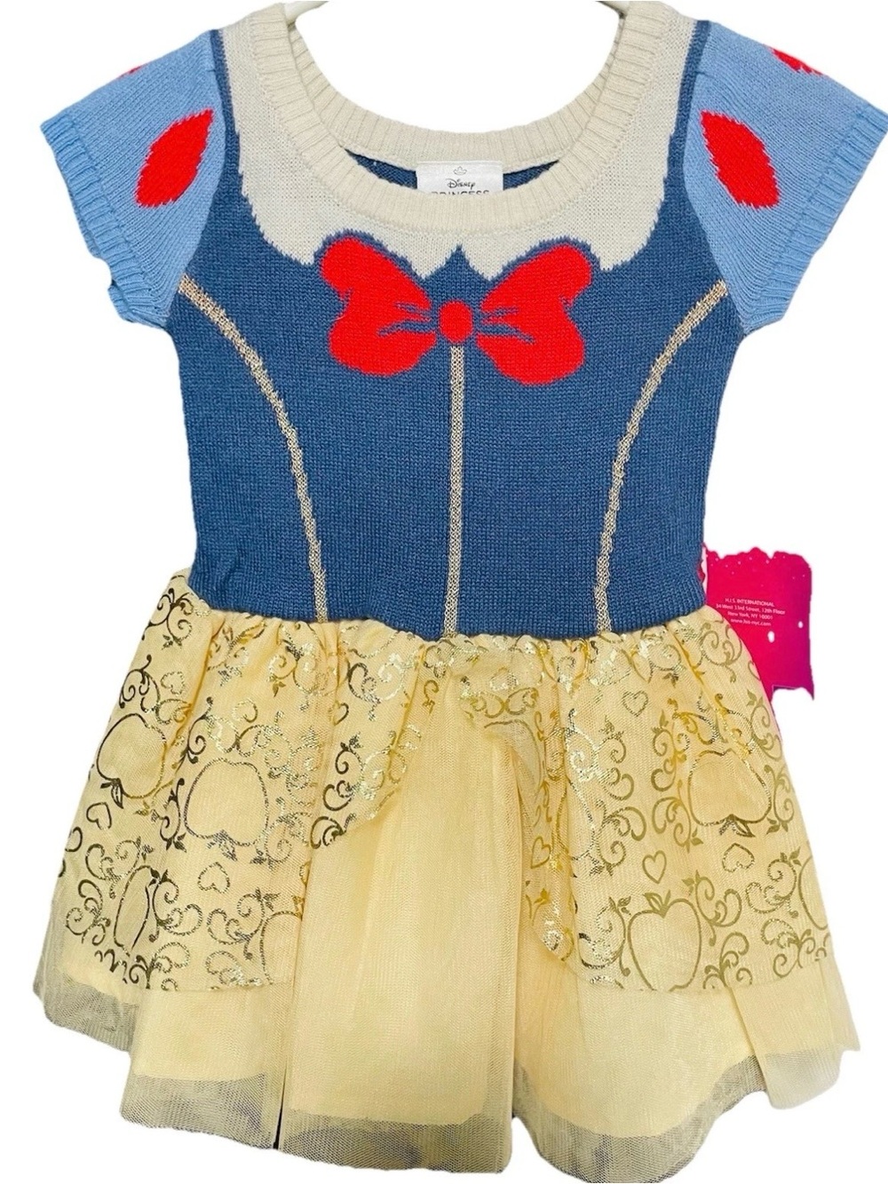 Disney Princess Toddler Girls Snow White Cosplay Sweater Dress Tutu Skirt sz 12m